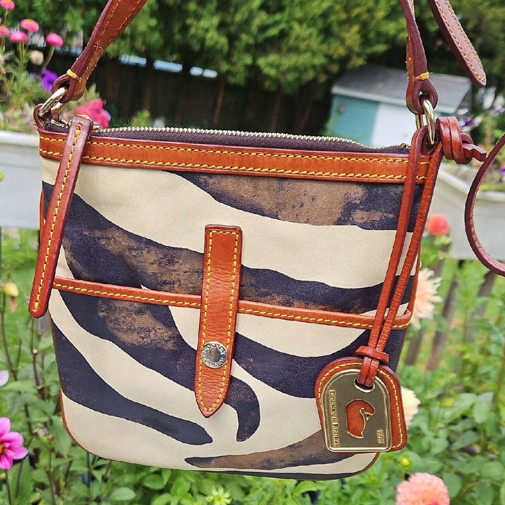 Dooney & Bourke Distressed Zebra Print Crossbody Bag